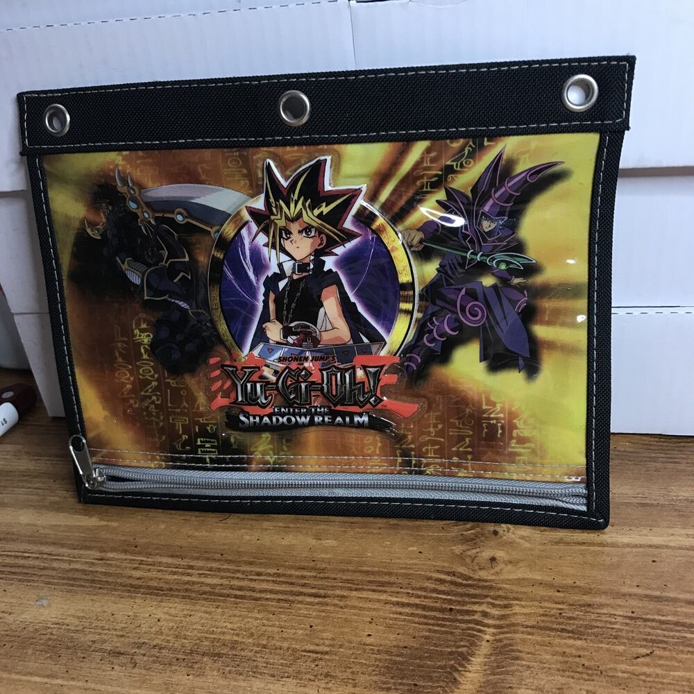Vintage Yugioh The Shadow Realm Vintage Pencil Bag Zippered Pouch 1996 Yu-Gi-Oh